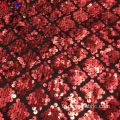 Impression sublime de tissu de paillettes rouges multifonctionnel de 5 mm